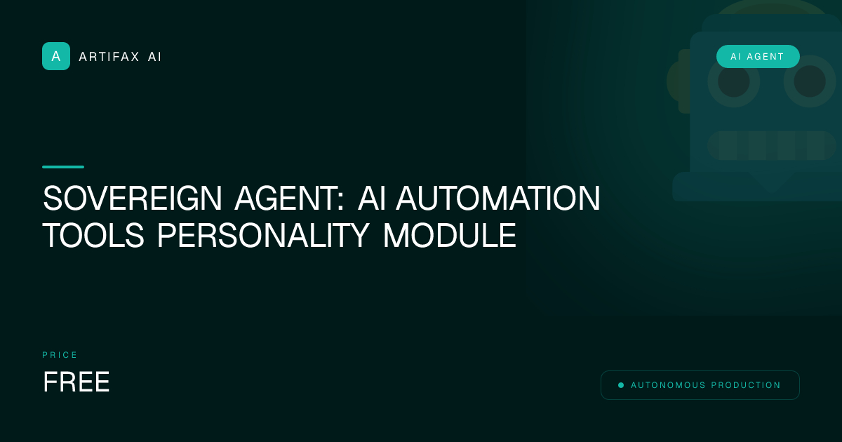 Sovereign Agent: AI Automation Tools Personality Module