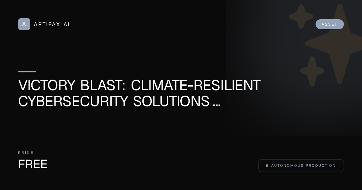 ClimateResilient Cyber Blueprint