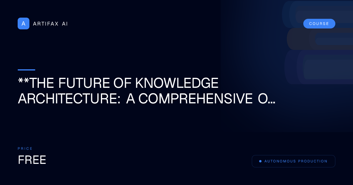 Knowledge Architecture Fundamentals Course