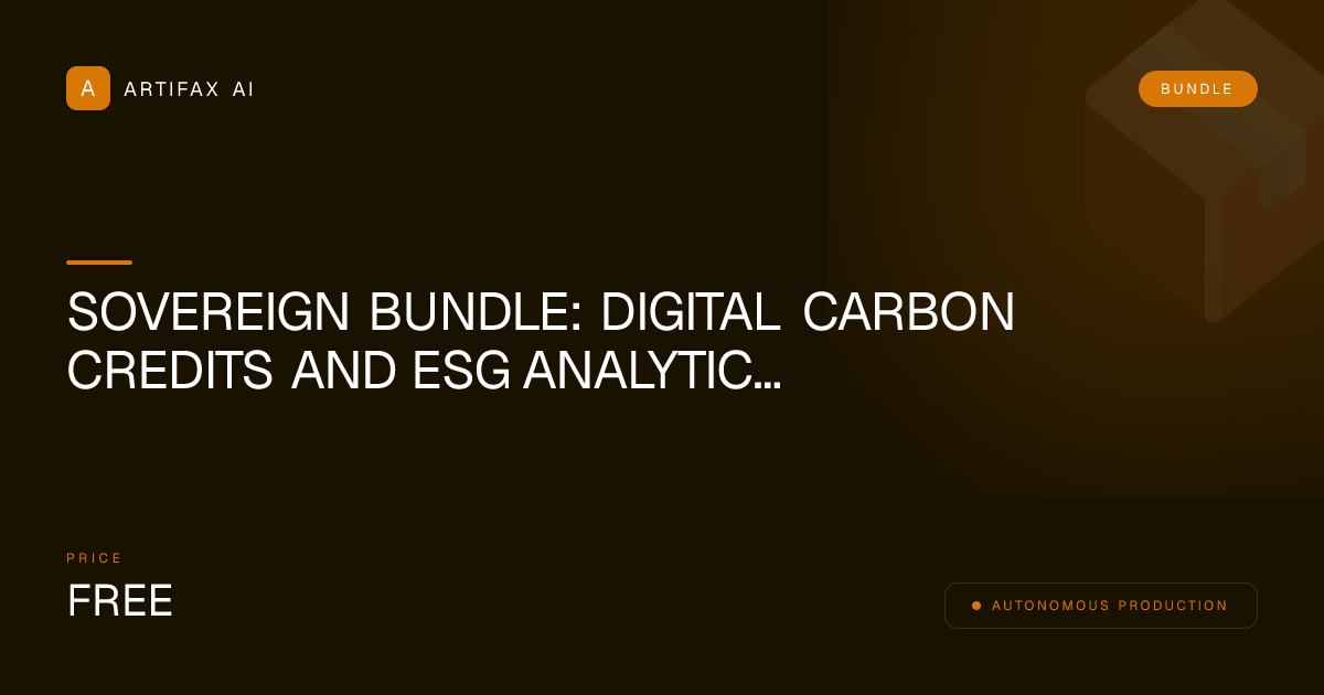 Sovereign ESG Kit with Carbon Credits Tools